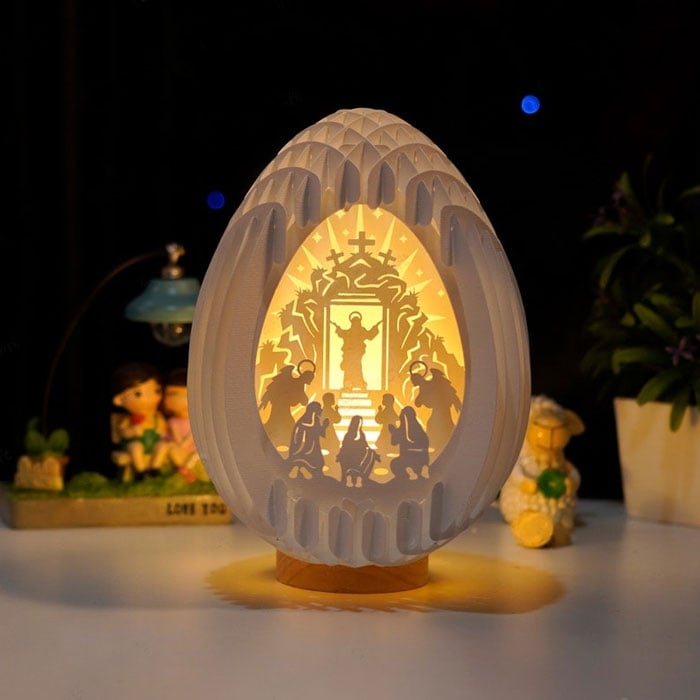 Birth of Jesus 3D Paper Desk Lamp - Handmade
