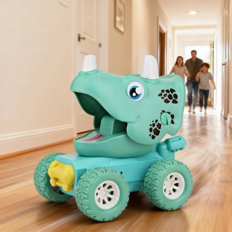 Inertia Press Dinosaur Car Toy