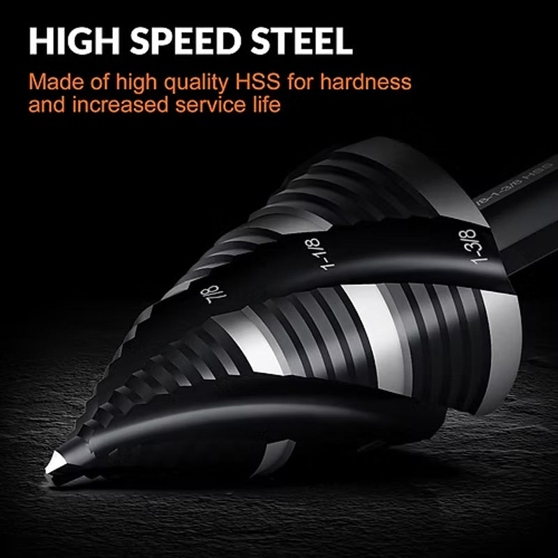 HSS Four-Flute Step Drill Bit Set