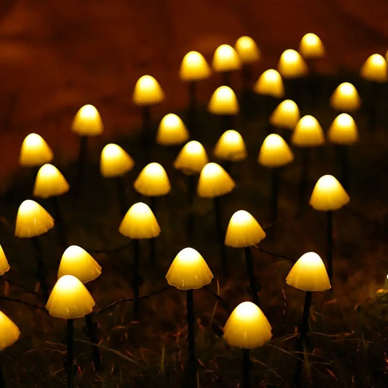 Led Solar String Lights Ground Plug Mushroom Lights
