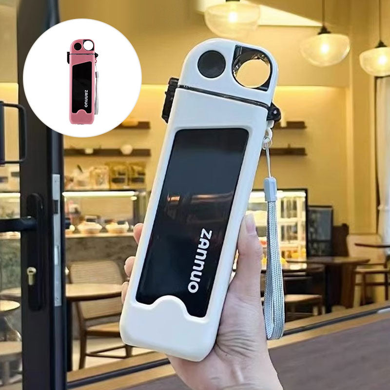 Portable Square Water Bottle with Straw