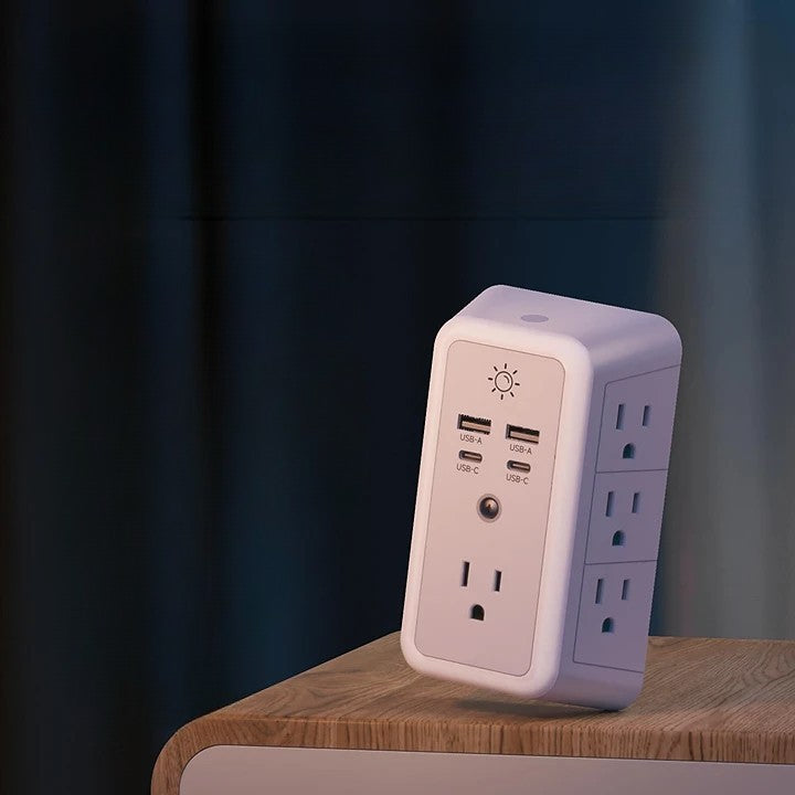 Multi Plug Outlet Extender Night Light with USB