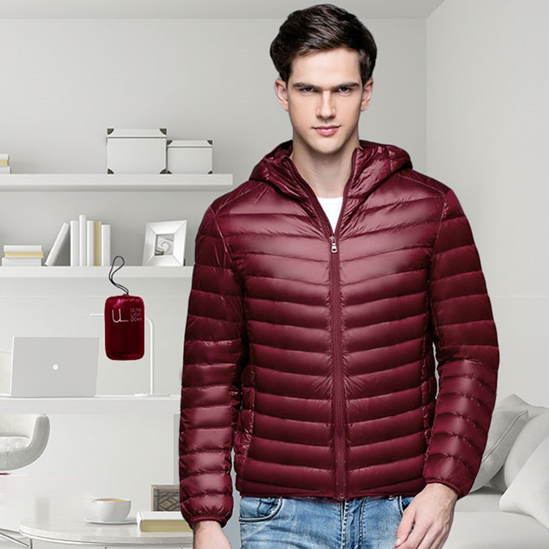 breathable and water resistant ultralight down jacket for men