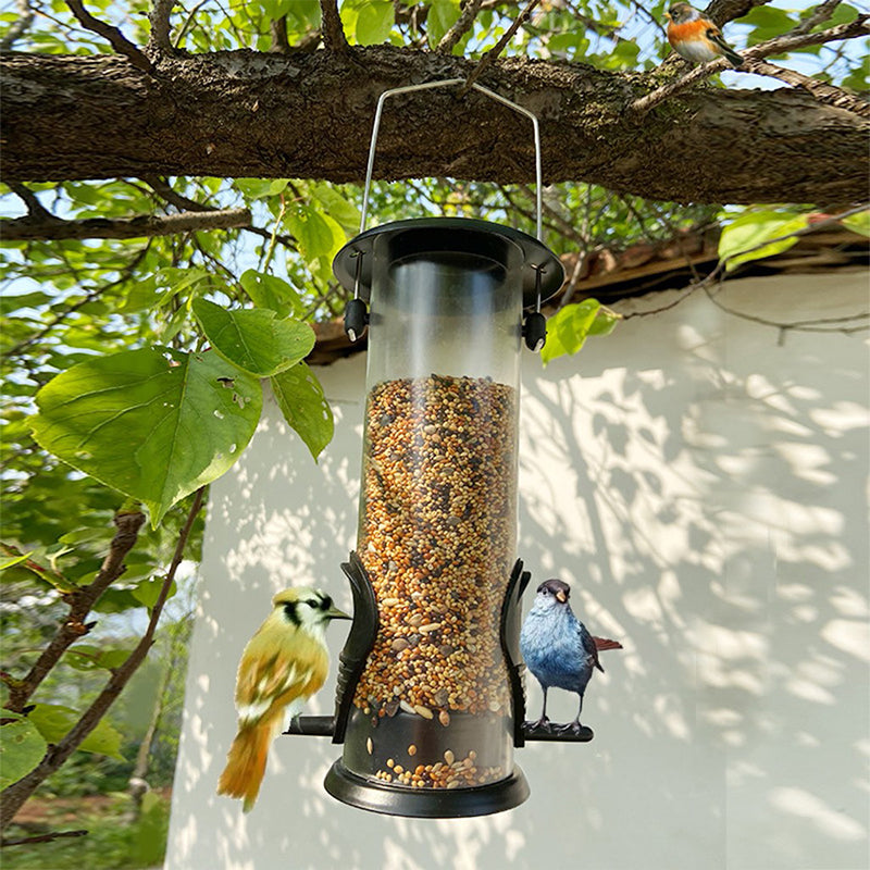 Outdoor hanging bird feeder