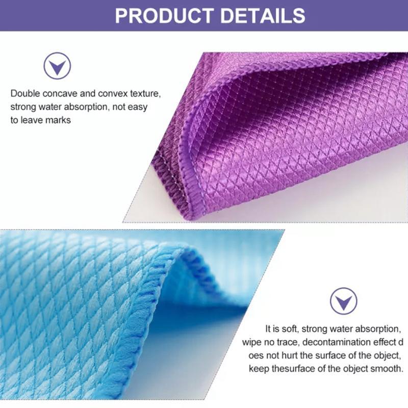 Fish Scale Microfiber Polishing Cleaning Cloth 5 Pcs（🔥Buy 2, -10%；Buy 4, -20%🔥）