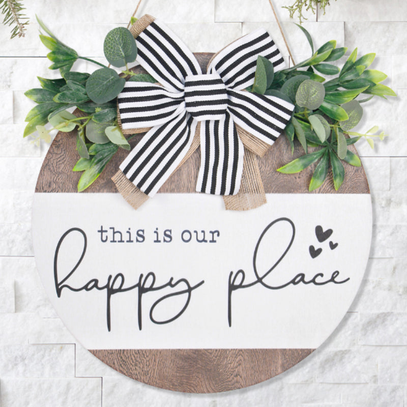 "This is our happy place" Front Door Wreath