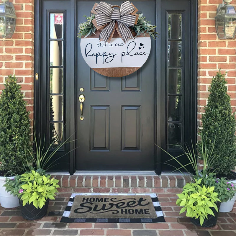 "This is our happy place" Front Door Wreath