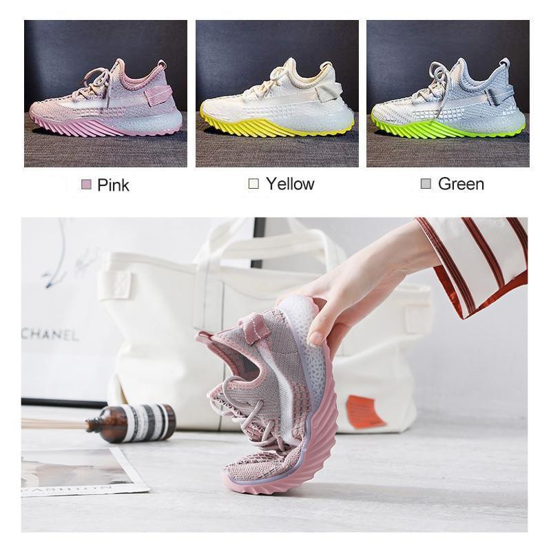 Women's Net Surface Breathable Lace-Up Sneakers