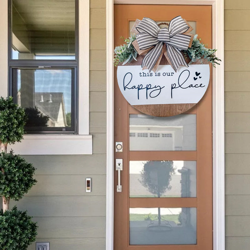 "This is our happy place" Front Door Wreath