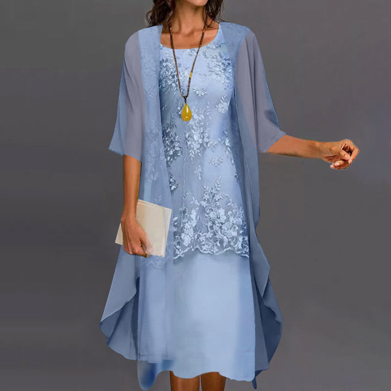 Elegant chiffon two-piece dress