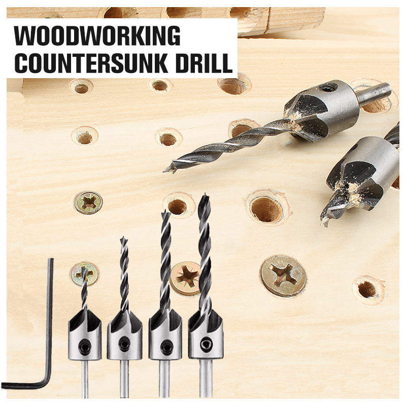Three Pointed Woodworking Countersink Drill Bits