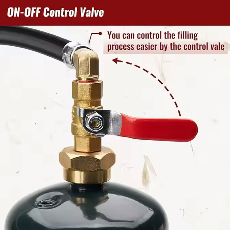 Propane Adapter Hose – QCC1 to 1LB Tank Converter with Shutoff Valve (6FT)