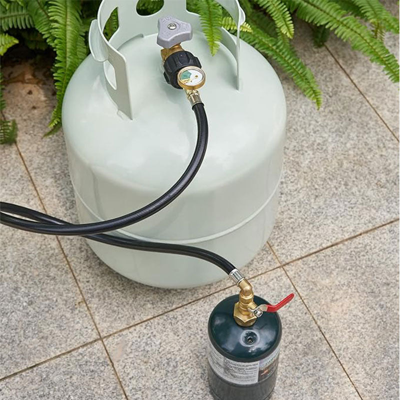 Propane Adapter Hose – QCC1 to 1LB Tank Converter with Shutoff Valve (6FT)