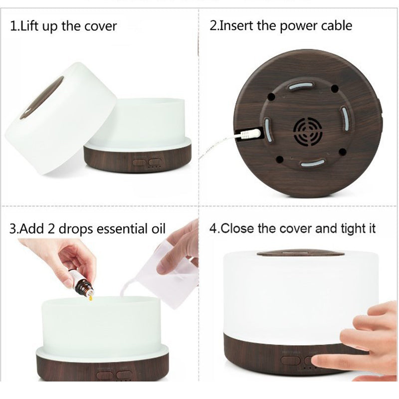 Wood Grain Humidifier Aroma Diffuser