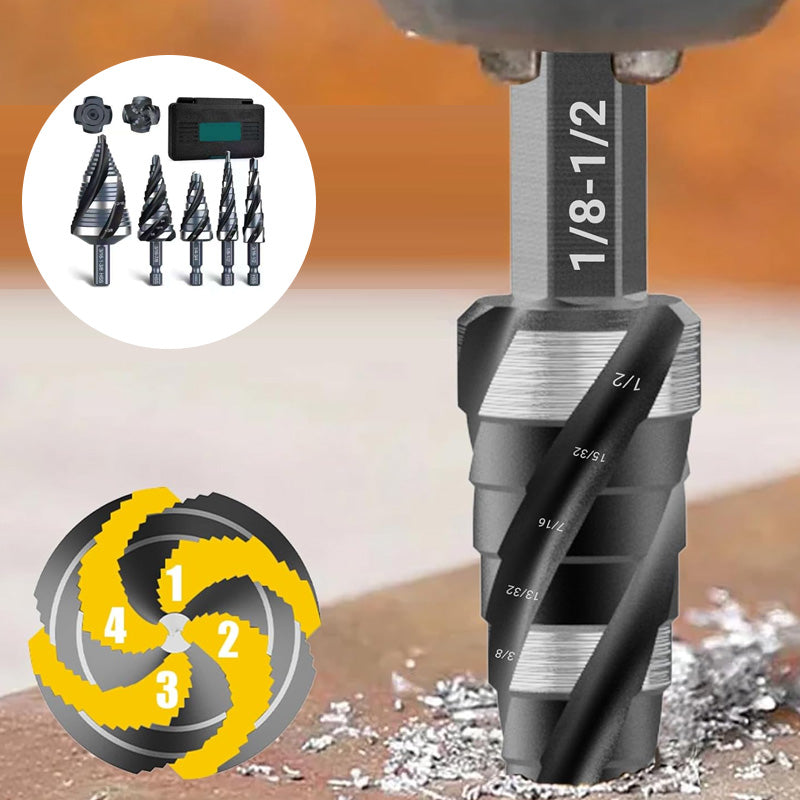 HSS Four-Flute Step Drill Bit Set