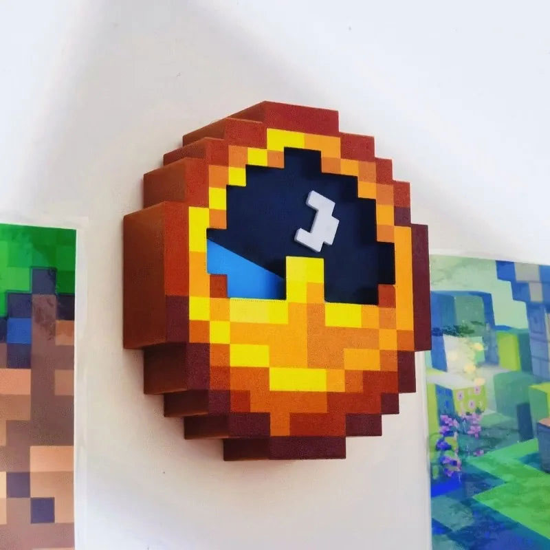 Minecraft Style Clock Desk Decor
