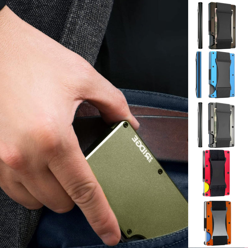 Aluminum Alloy Card Holder Wallet with Strap