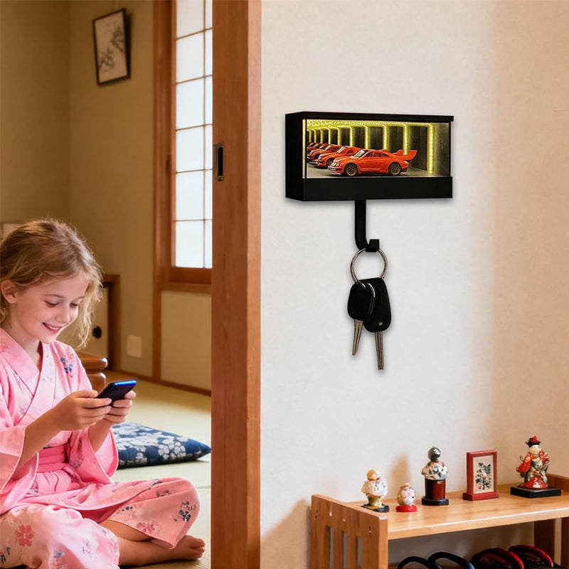 LED Infinity Mirror Garage Key Rack