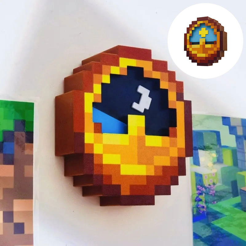 Minecraft Style Clock Desk Decor