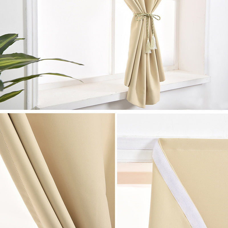 Simple Blackout Non-punch Velcro Curtain