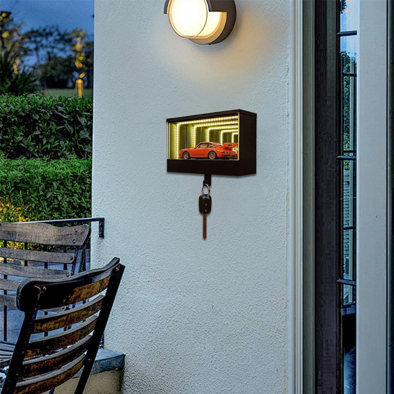 LED Infinity Mirror Garage Key Rack