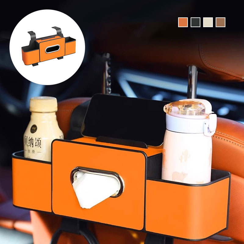 Car seat back multifunctional storage tissue box