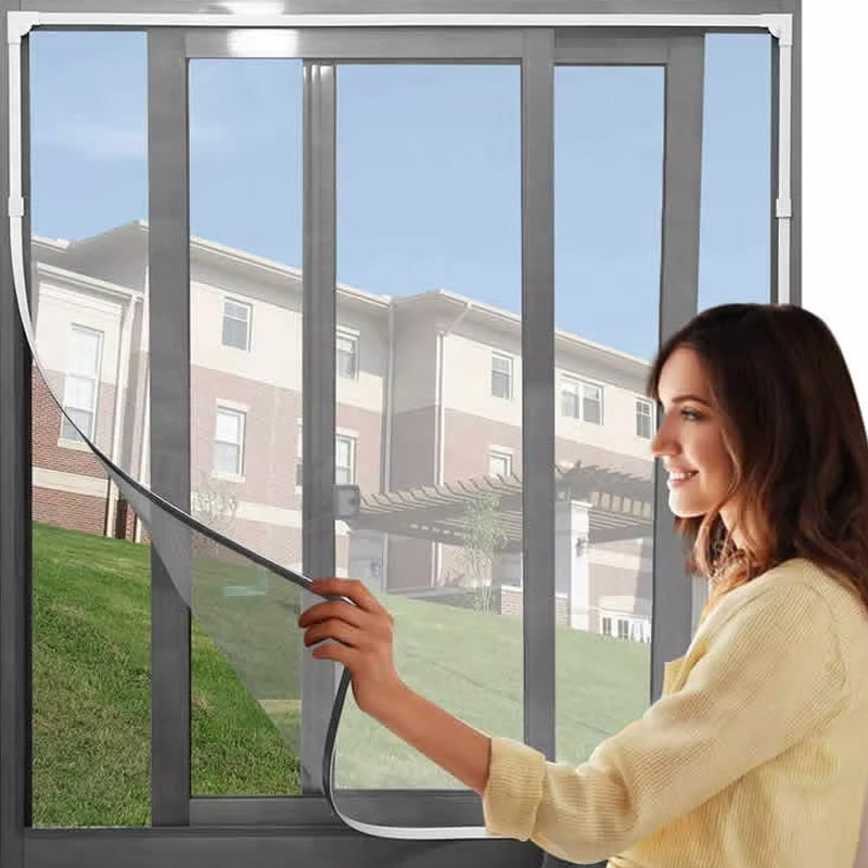 Velcro Fly Window Screen Mesh Curtain with Self Adhesive Velcro Tape