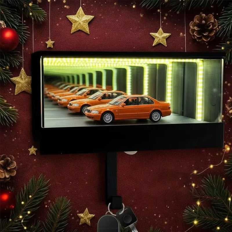 LED Infinity Mirror Garage Key Rack