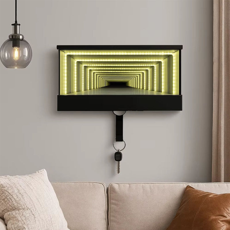 LED Infinity Mirror Garage Key Rack