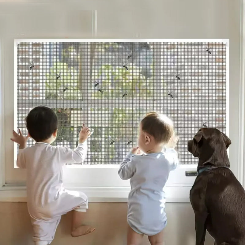 Velcro Fly Window Screen Mesh Curtain with Self Adhesive Velcro Tape