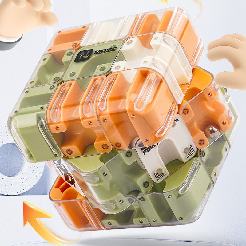 3D Rolling Ball Maze Cube