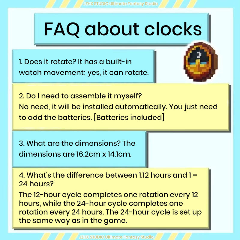 Minecraft Style Clock Desk Decor