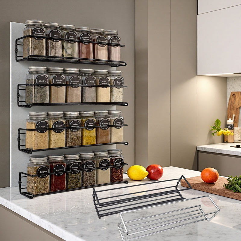 Carbon Steel Wall-Mounted Kitchen Spice Rack