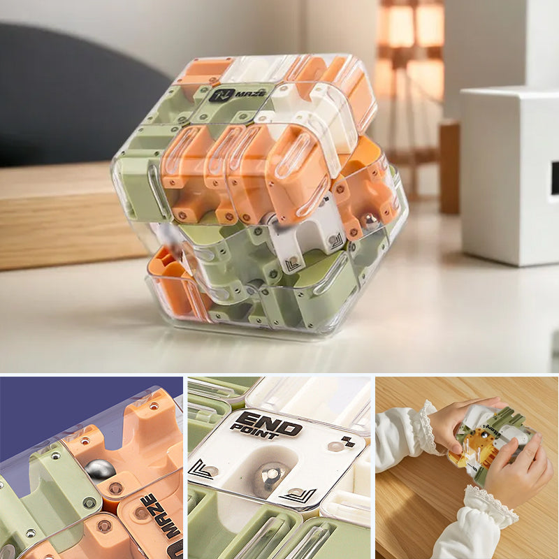 3D Rolling Ball Maze Cube