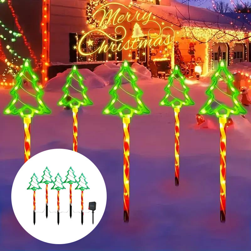 Solar Christmas Tree Lawn Lights