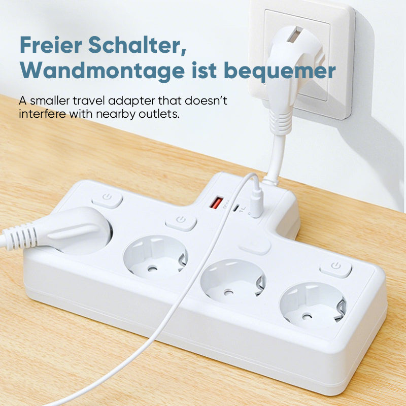 EU Power Adapter with 3 USB Ports