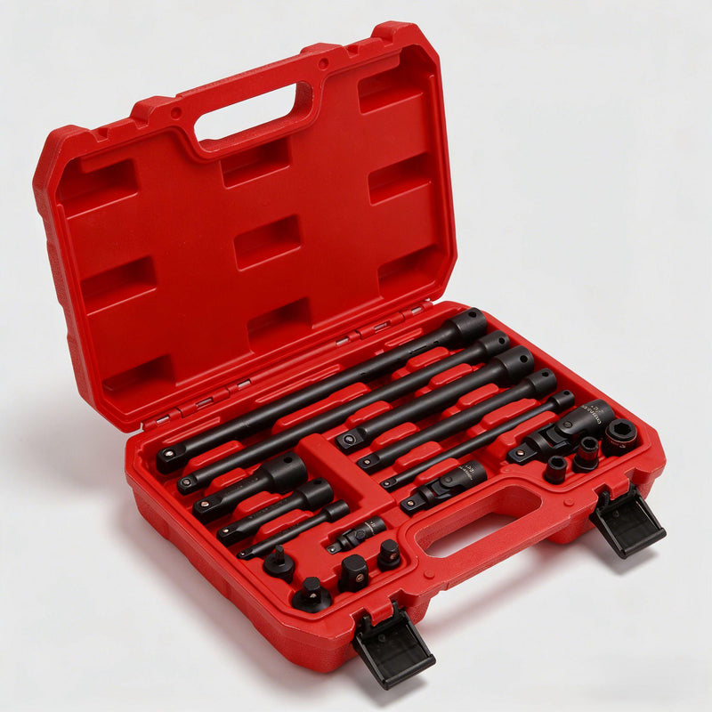 18-Piece CR-V Steel Socket Accessory Set