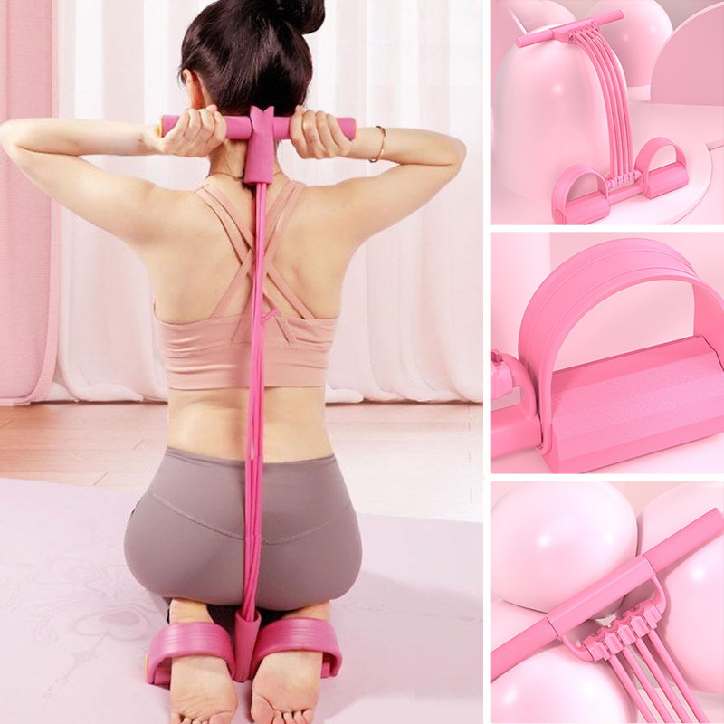 Foot Pedal Resistance Trainer Home Exercise Pull Rope
