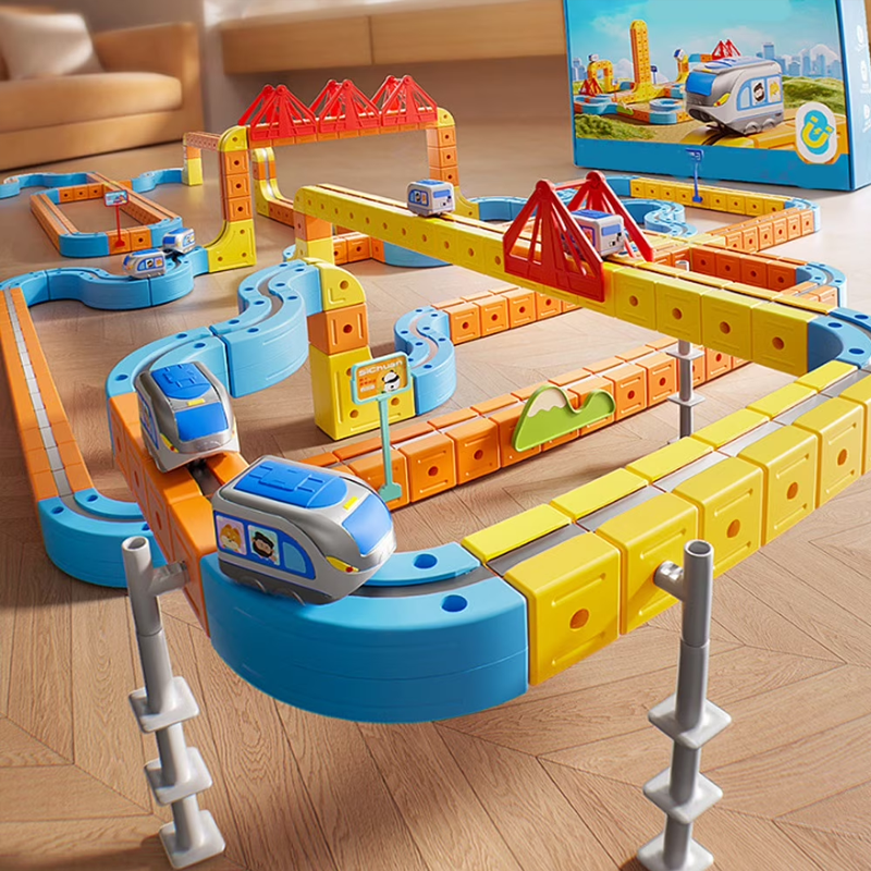 Magnetic Track Car Assembly Toy