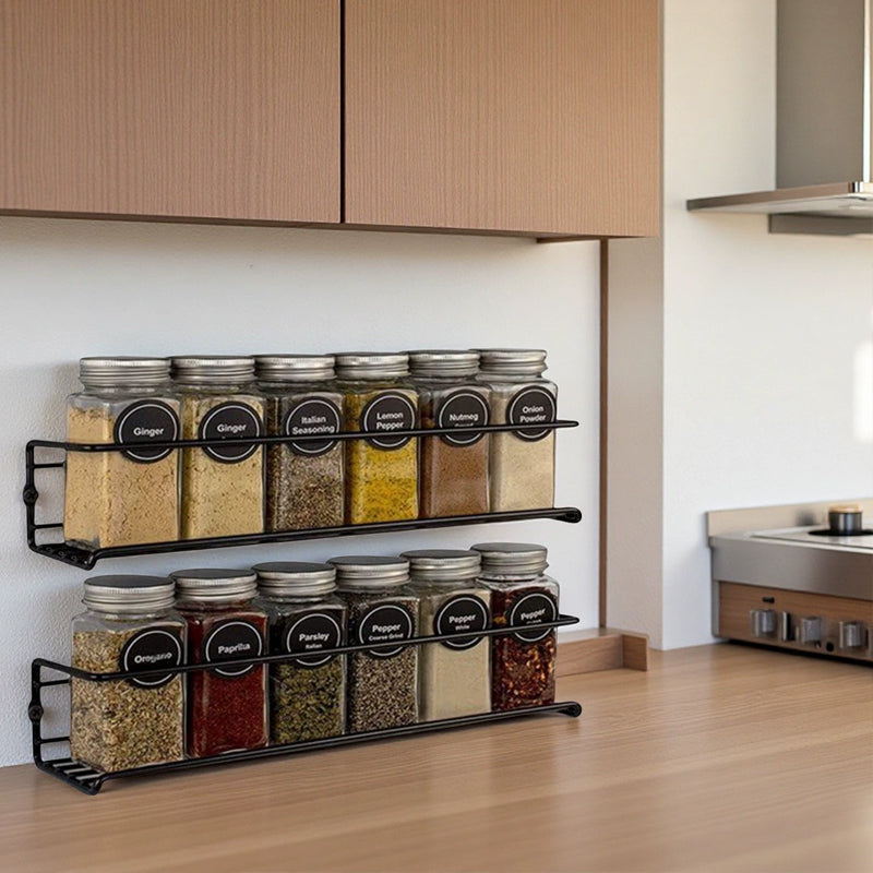 Carbon Steel Wall-Mounted Kitchen Spice Rack