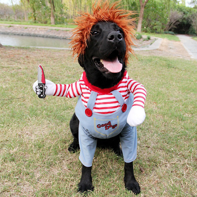 Pet Halloween 3D Clothes Deadly Doll Funny Transformation Costume