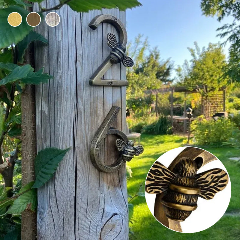 Bee House Number Sign