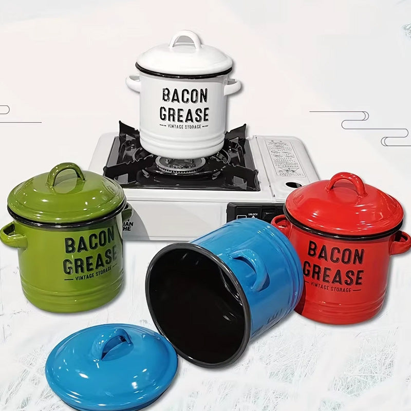 Vintage Enamel Double-Handle Oil Can