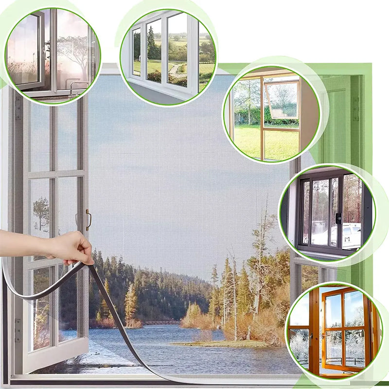 Velcro Fly Window Screen Mesh Curtain with Self Adhesive Velcro Tape