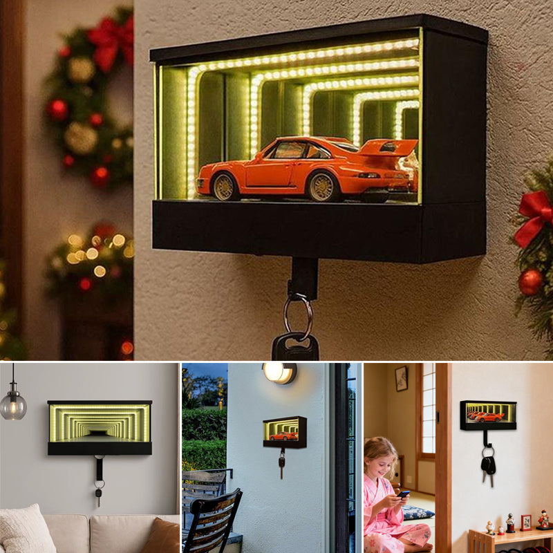 LED Infinity Mirror Garage Key Rack