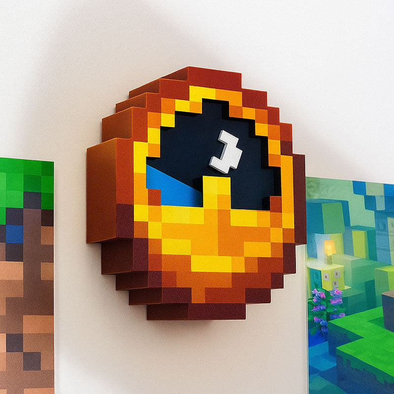 Minecraft Style Clock Desk Decor