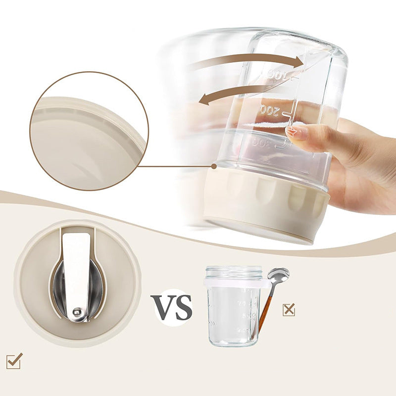 Sealed Breakfast Cup with Folding Spoon