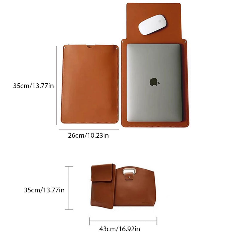 Shockproof Drop-Resistant Leather Computer Carry Bag