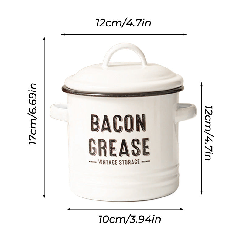 Vintage Enamel Double-Handle Oil Can