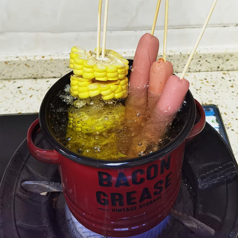 Vintage Enamel Double-Handle Oil Can